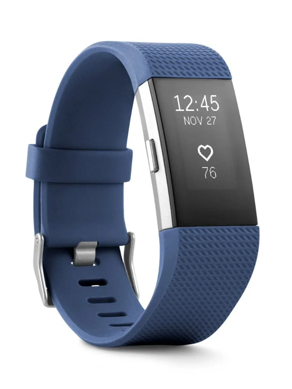 Fitbit Charge 2 Heart Rate + Fitness Wristband, Black, Large (US Version) Blue